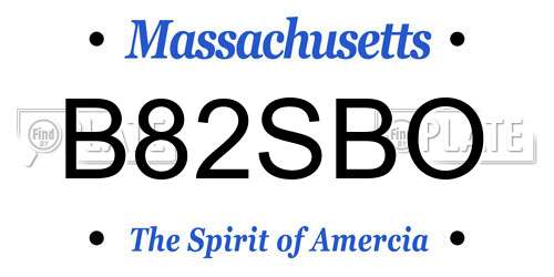 B82SBO Massachusetts License Plate