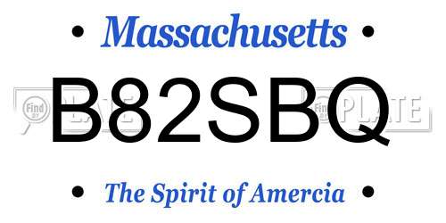 B82SBQ Massachusetts License Plate