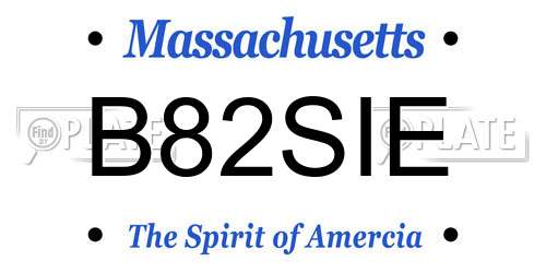 B82SIE Massachusetts License Plate