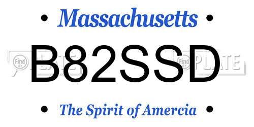 B82SSD Massachusetts License Plate