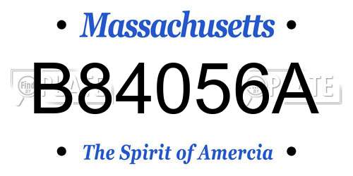 B84056A Massachusetts License Plate