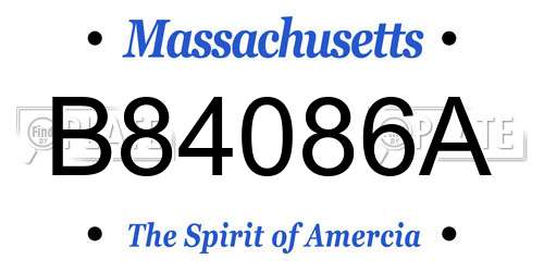 B84086A Massachusetts License Plate