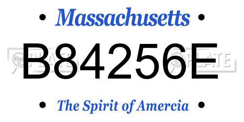B84256E Massachusetts License Plate