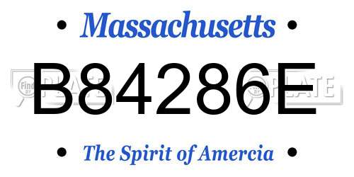 B84286E Massachusetts License Plate