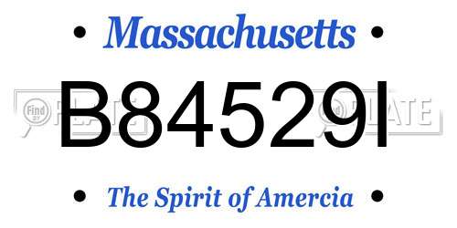 B84529I Massachusetts License Plate