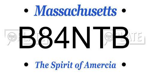B84NTB Massachusetts License Plate