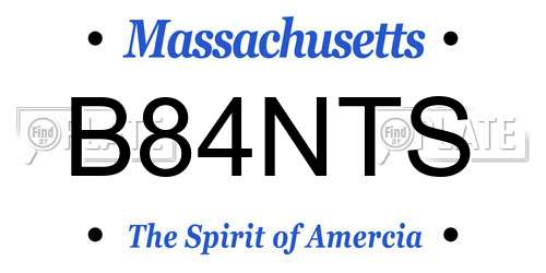 B84NTS Massachusetts License Plate