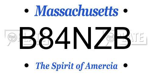 B84NZB Massachusetts License Plate