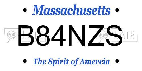 B84NZS Massachusetts License Plate