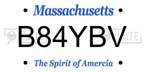B84YBV Massachusetts License Plate