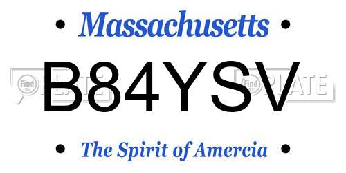 B84YSV Massachusetts License Plate