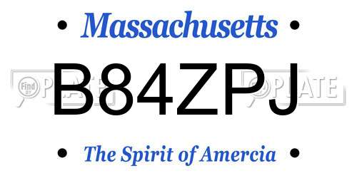 B84ZPJ Massachusetts License Plate