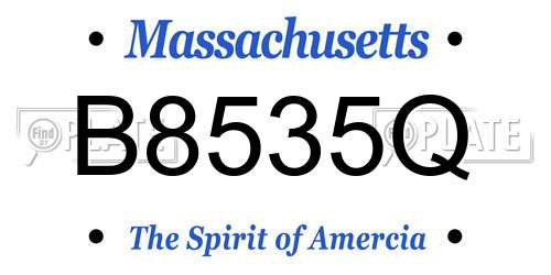 B8535Q Massachusetts License Plate