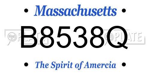 B8538Q Massachusetts License Plate