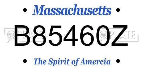 B85460Z Massachusetts License Plate