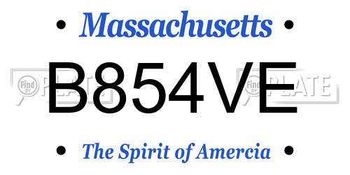 B854VE Massachusetts License Plate