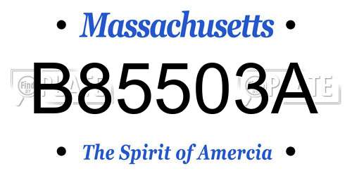 B85503A Massachusetts License Plate