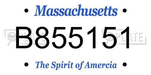 B855151 Massachusetts License Plate