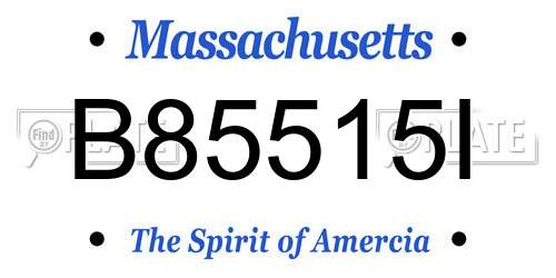 B85515I Massachusetts License Plate