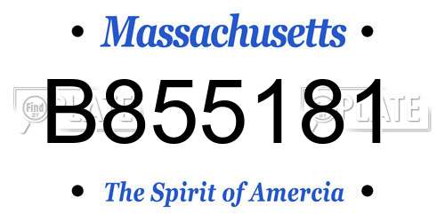 B855181 Massachusetts License Plate