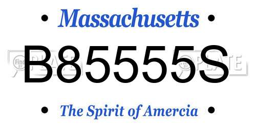 B85555S Massachusetts License Plate