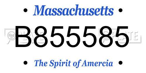 B855585 Massachusetts License Plate