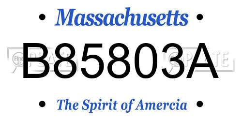 B85803A Massachusetts License Plate