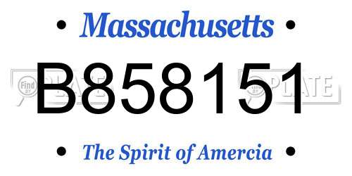 B858151 Massachusetts License Plate