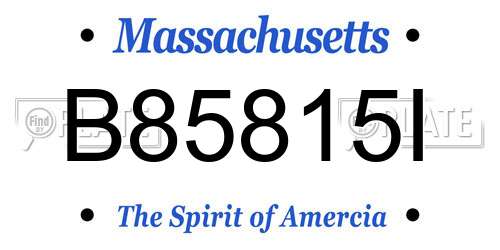 B85815I Massachusetts License Plate