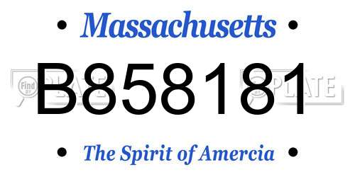 B858181 Massachusetts License Plate