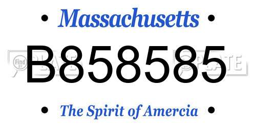 B858585 Massachusetts License Plate