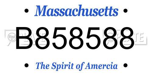 B858588 Massachusetts License Plate