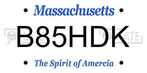 B85HDK Massachusetts License Plate