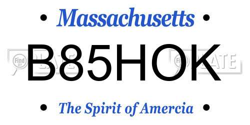 B85HOK Massachusetts License Plate