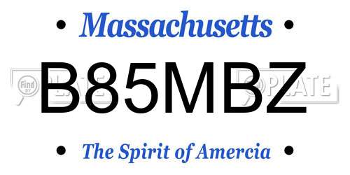 B85MBZ Massachusetts License Plate
