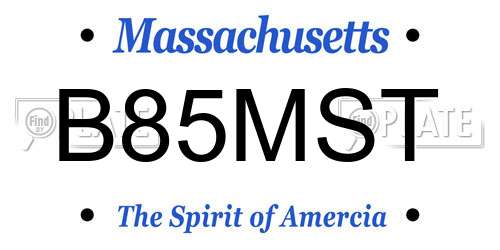 B85MST Massachusetts License Plate
