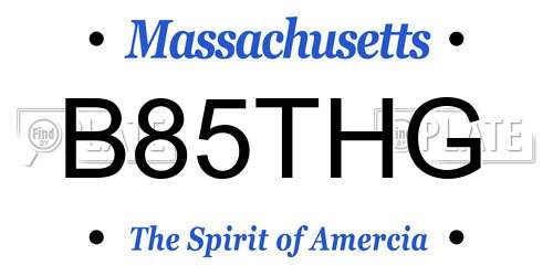 B85THG Massachusetts License Plate