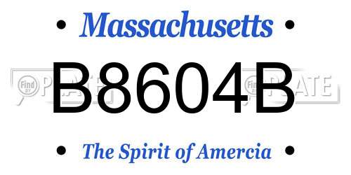 B8604B Massachusetts License Plate
