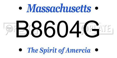 B8604G Massachusetts License Plate