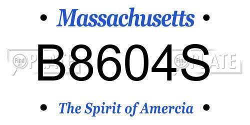 B8604S Massachusetts License Plate