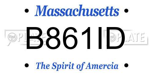 B861ID Massachusetts License Plate