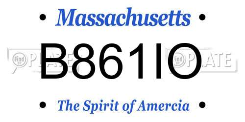 B861IO Massachusetts License Plate
