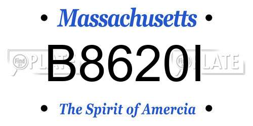 B8620I Massachusetts License Plate