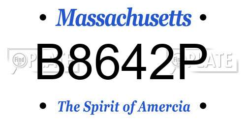 B8642P Massachusetts License Plate
