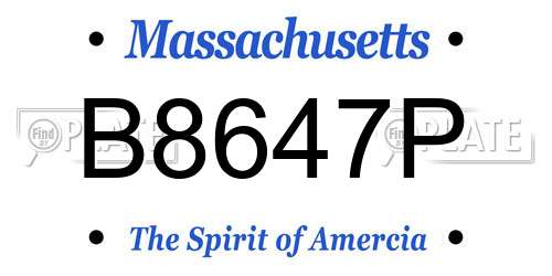 B8647P Massachusetts License Plate