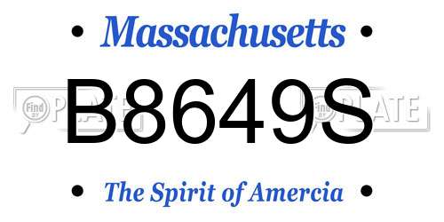 B8649S Massachusetts License Plate