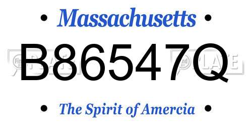 B86547Q Massachusetts License Plate