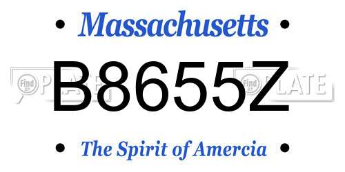 B8655Z Massachusetts License Plate