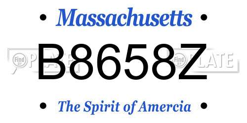 B8658Z Massachusetts License Plate