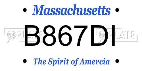 B867DI Massachusetts License Plate
